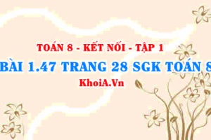 Bài 1.47 trang 28 SGK Toán 8 tập 1 Kết nối tri thức